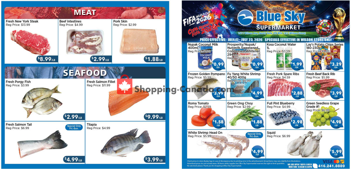 Blue Sky Supermarket flyer from Friday July 17, 2026 to Thursday July 23, 2026 - page 1