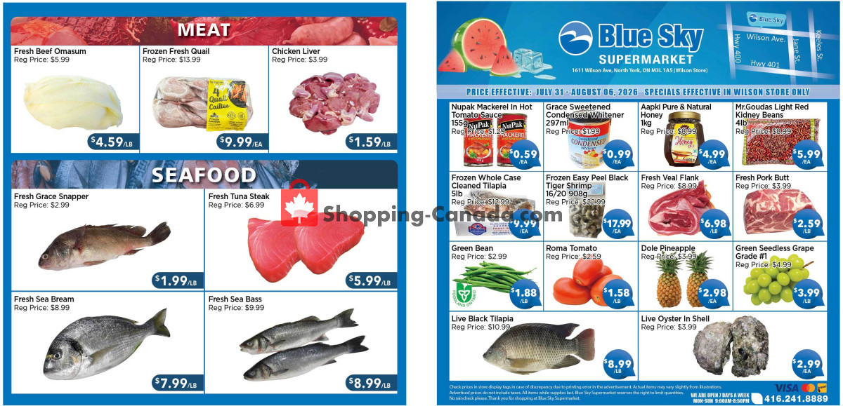 Blue Sky Supermarket flyer from Friday July 31, 2026 to Thursday August 6, 2026 - page 1