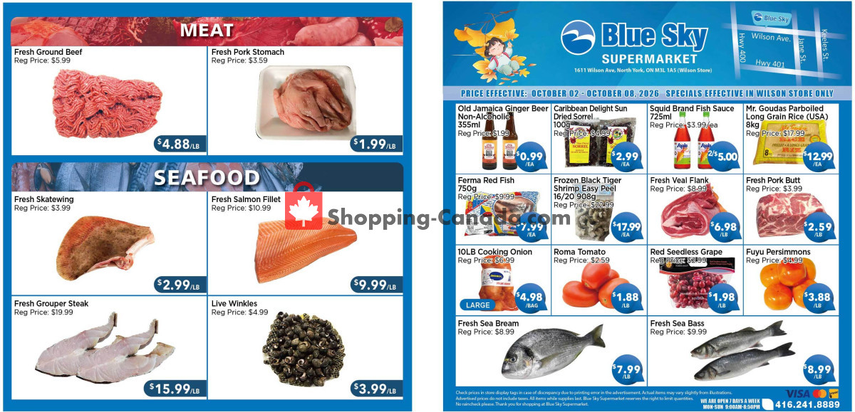Blue Sky Supermarket flyer from Friday October 2, 2026 to Thursday October 8, 2026 - page 1