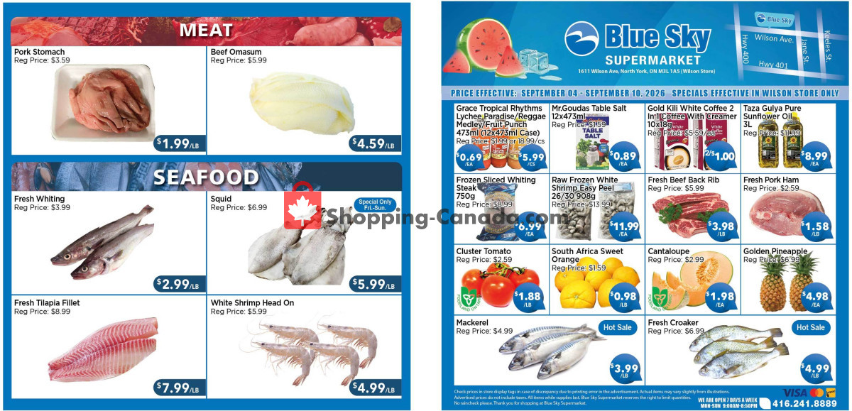 Blue Sky Supermarket flyer from Friday September 4, 2026 to Thursday September 10, 2026 - page 1