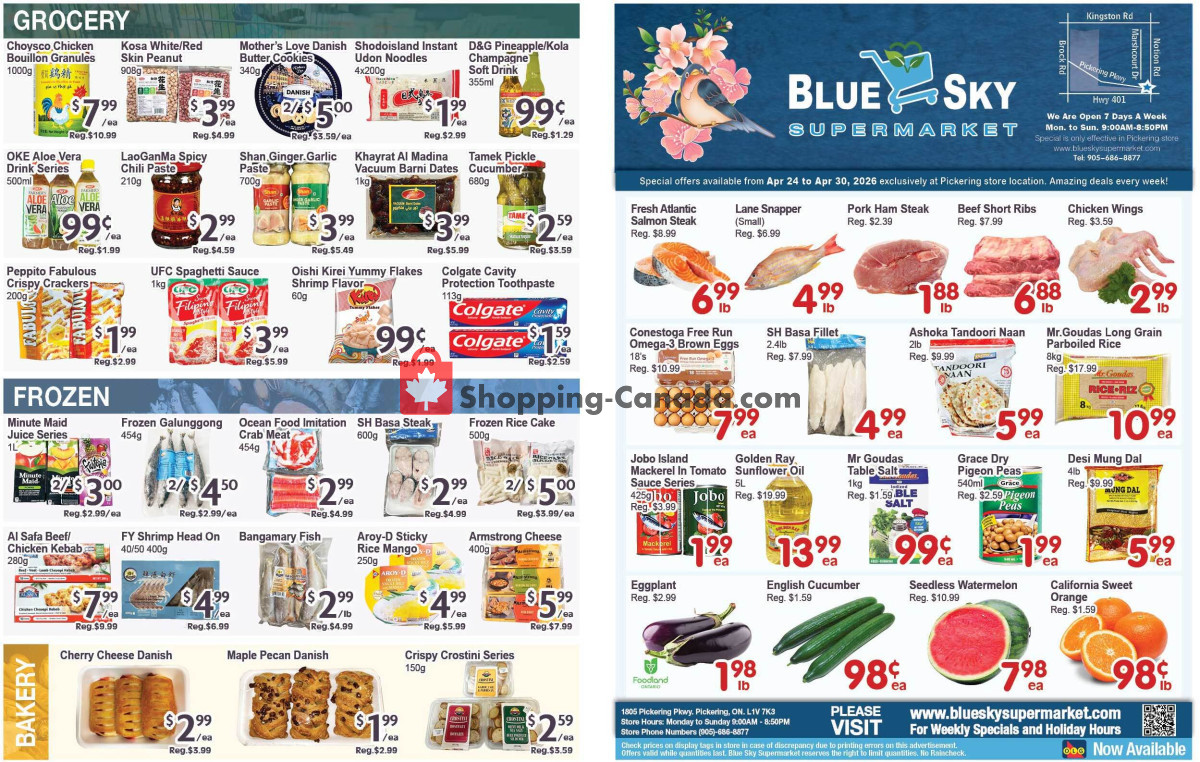 Blue Sky Supermarket flyer from Friday April 24, 2026 to Thursday April 30, 2026 - page 1