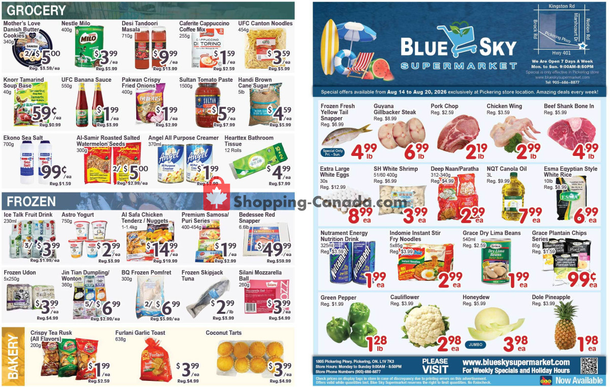 Blue Sky Supermarket flyer from Friday August 14, 2026 to Thursday August 20, 2026 - page 1