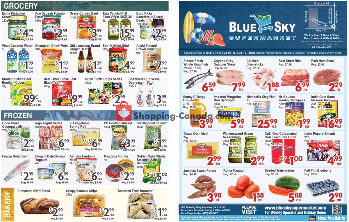 Blue Sky Supermarket flyer from Friday August 7, 2026 to Thursday August 13, 2026 - page 1