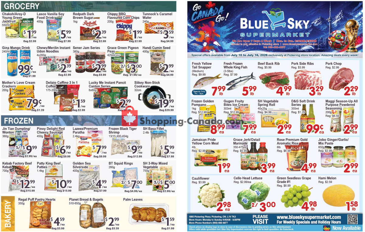 Blue Sky Supermarket flyer from Friday July 10, 2026 to Thursday July 16, 2026 - page 1