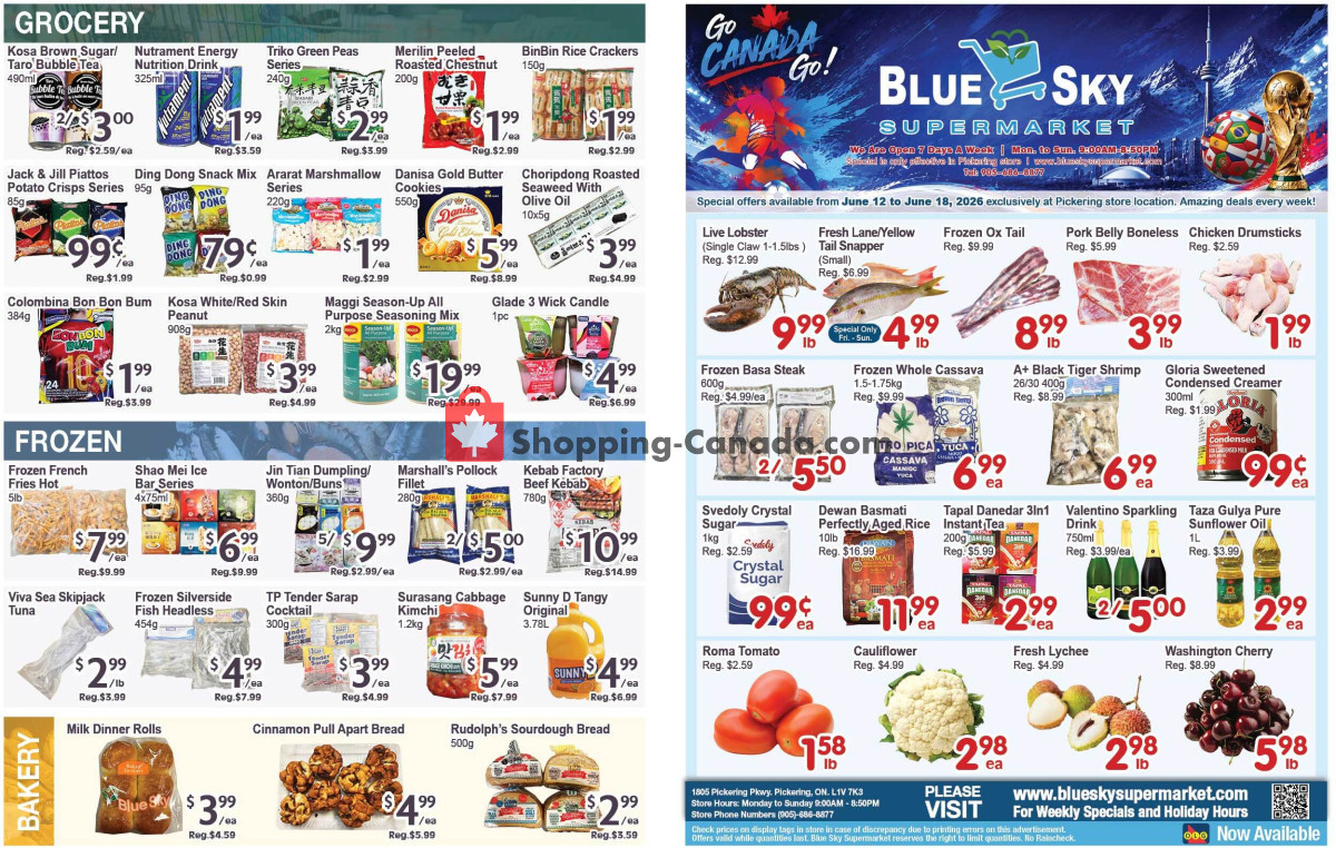 Blue Sky Supermarket flyer from Friday June 12, 2026 to Thursday June 18, 2026 - page 1