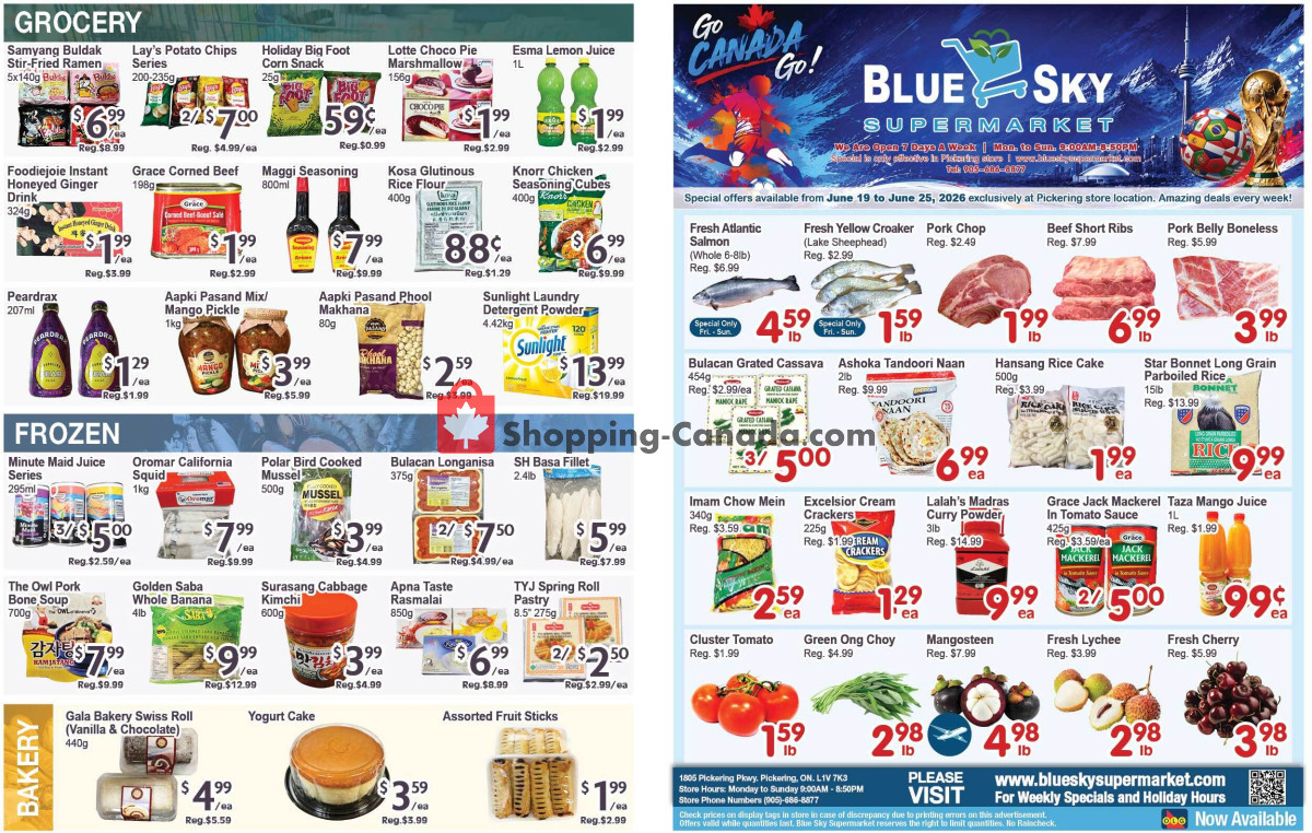 Blue Sky Supermarket flyer from Friday June 19, 2026 to Thursday June 25, 2026 - page 1