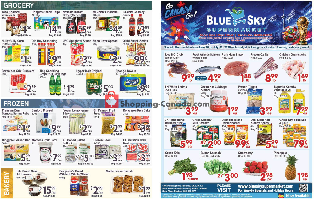 Blue Sky Supermarket flyer from Friday June 26, 2026 to Thursday July 2, 2026 - page 1