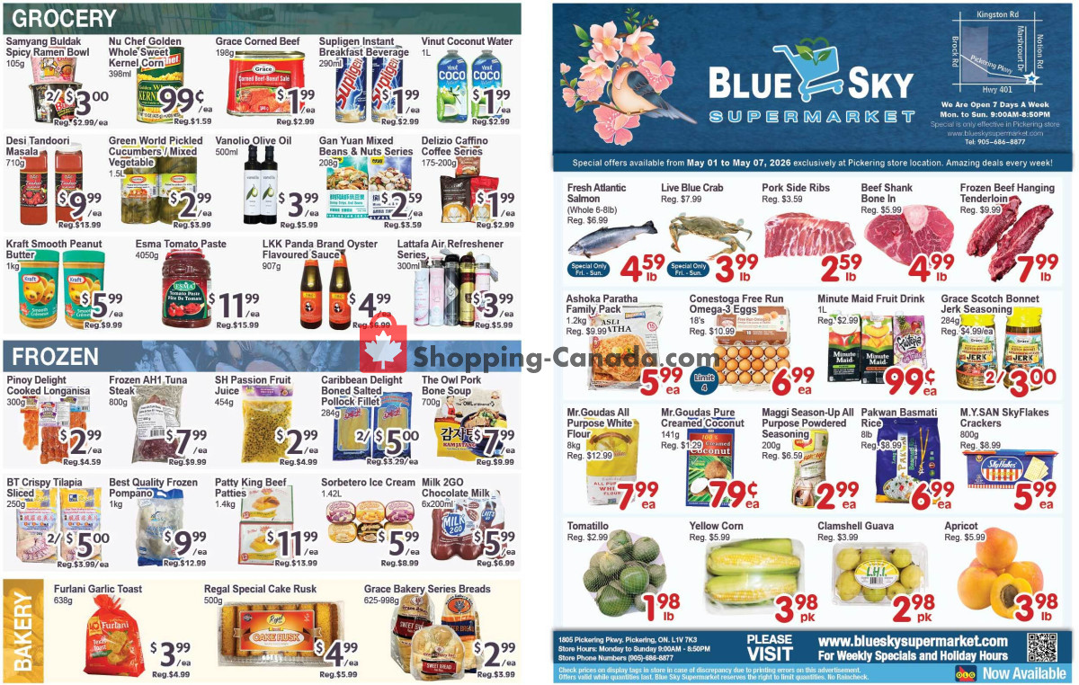 Blue Sky Supermarket flyer from Friday May 1, 2026 to Thursday May 7, 2026 - page 1