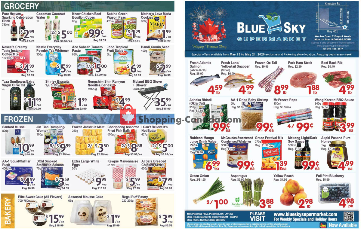 First page of Blue Sky Supermarket flyer - preview - from Friday May 15, 2026 to Thursday May 21, 2026