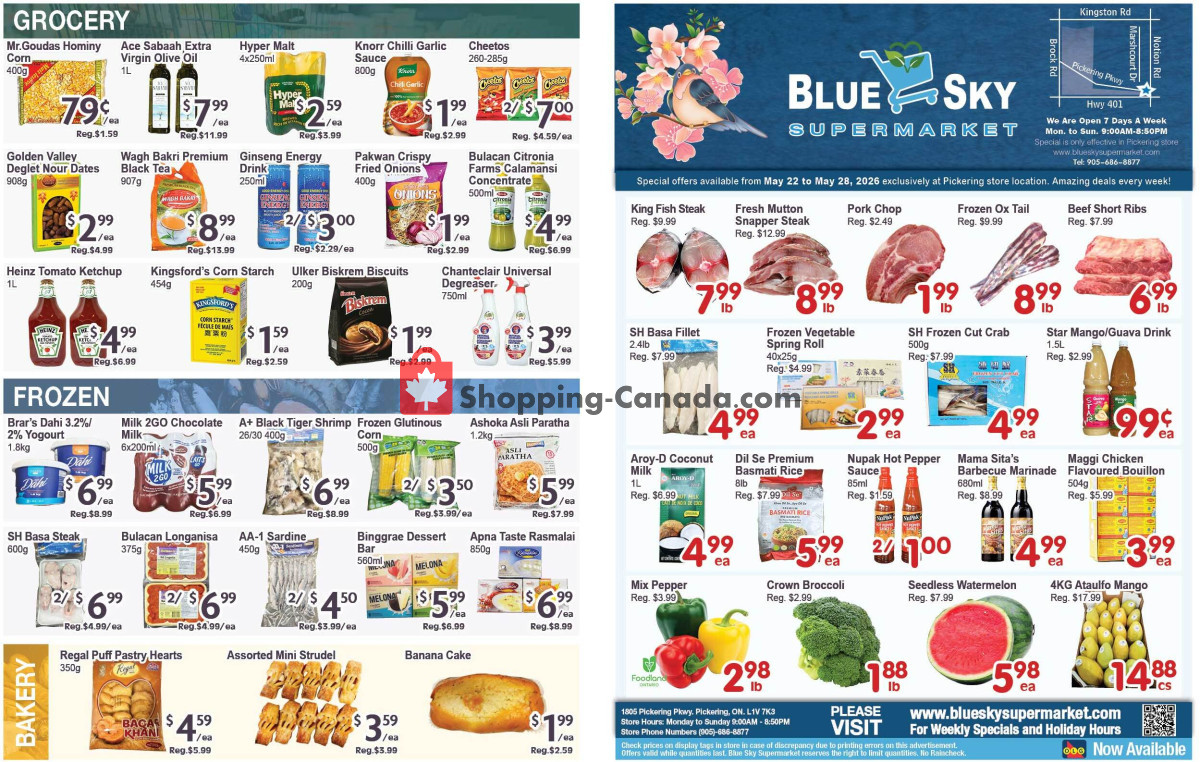 Blue Sky Supermarket flyer from Friday May 22, 2026 to Thursday May 28, 2026 - page 1
