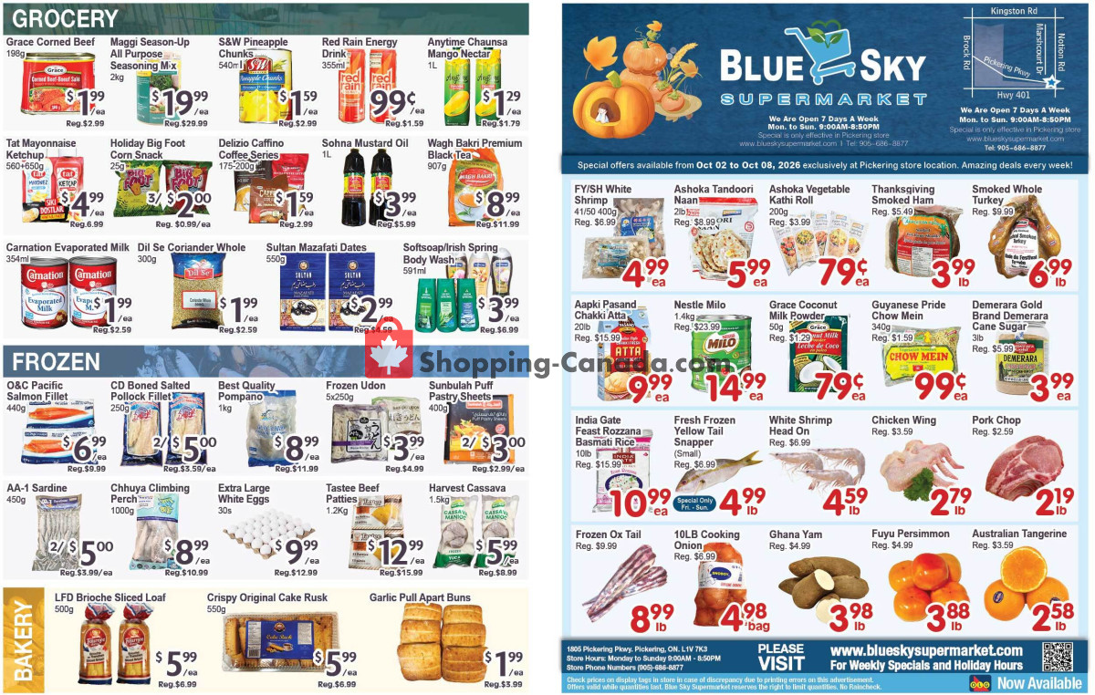 Blue Sky Supermarket flyer from Friday October 2, 2026 to Thursday October 8, 2026 - page 1