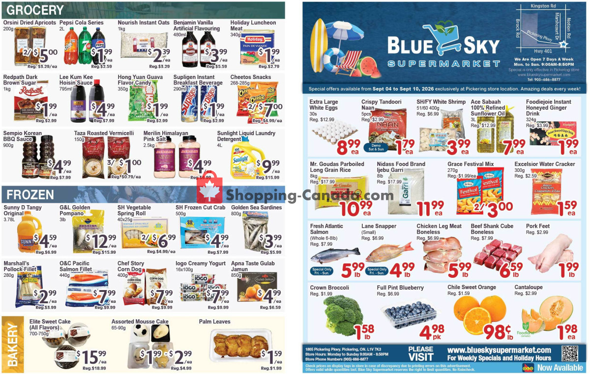 Blue Sky Supermarket flyer from Friday September 4, 2026 to Thursday September 10, 2026 - page 1