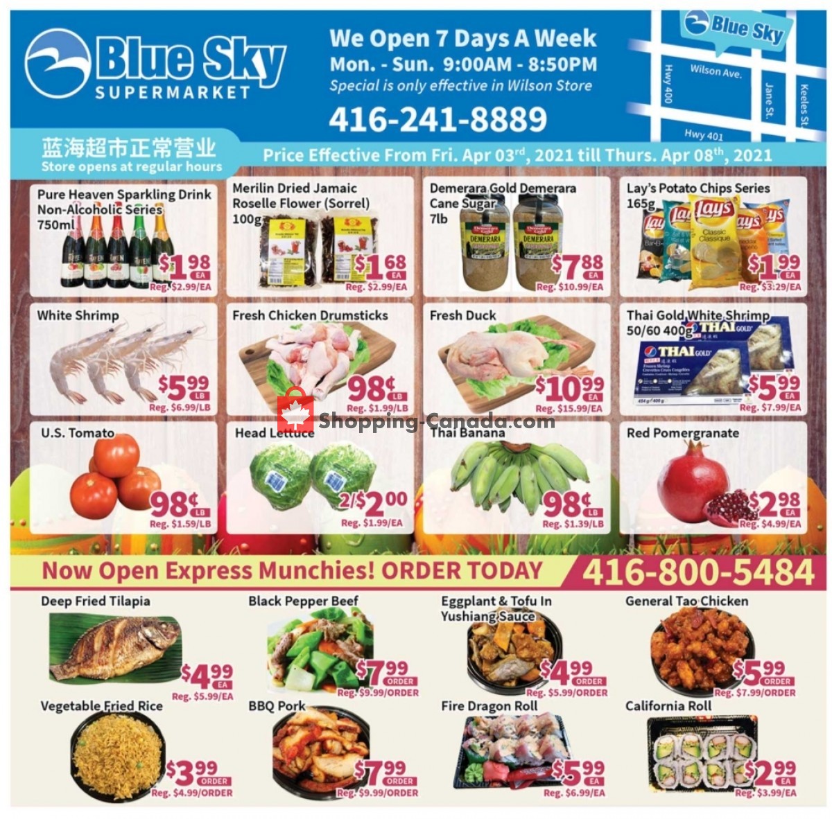 Blue Sky Supermarket flyer from Saturday April 3, 2021 to Thursday April 8, 2021 - page 1