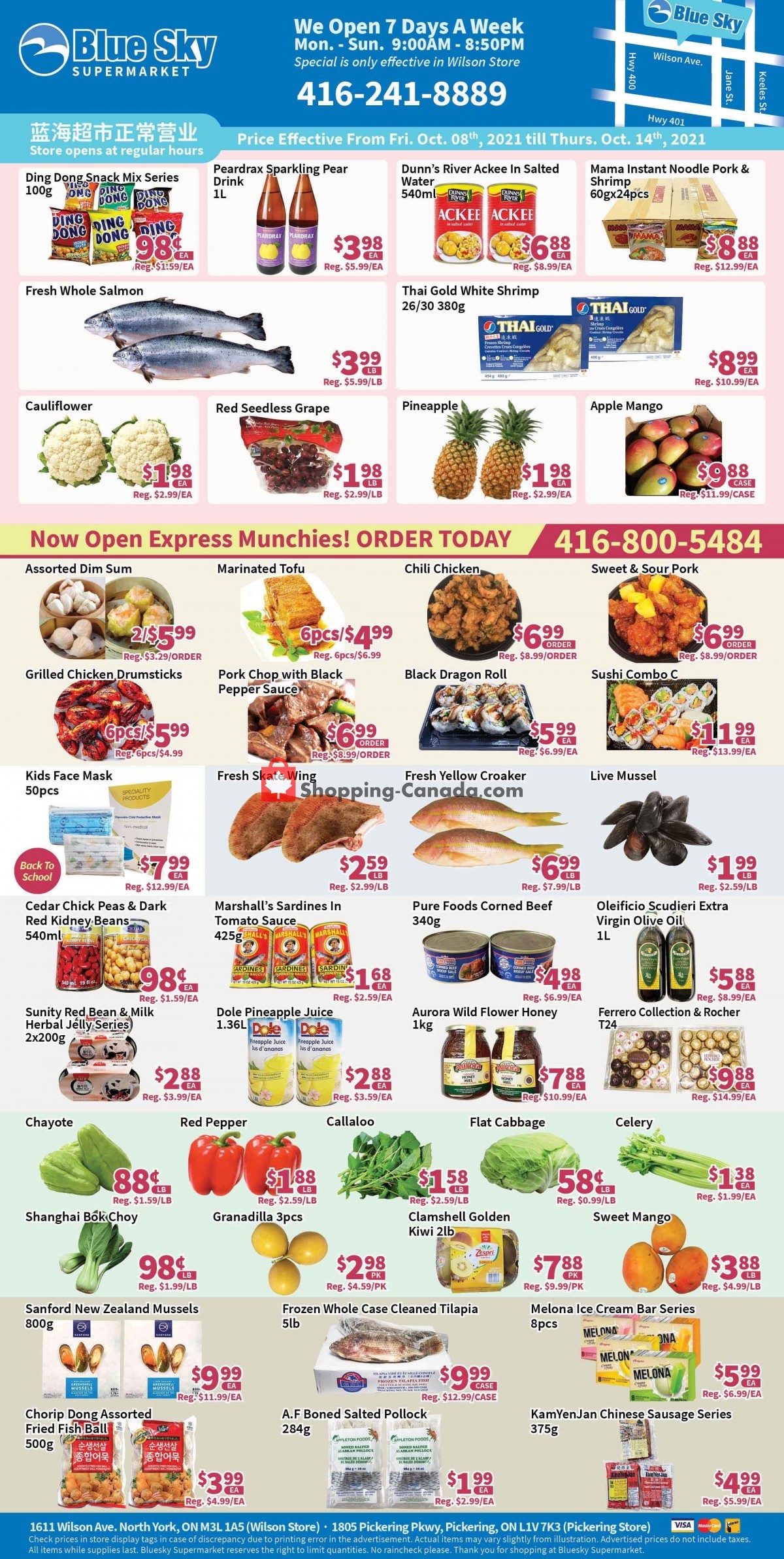 Blue Sky Supermarket flyer from Friday October 8, 2021 to Thursday October 14, 2021 - page 1