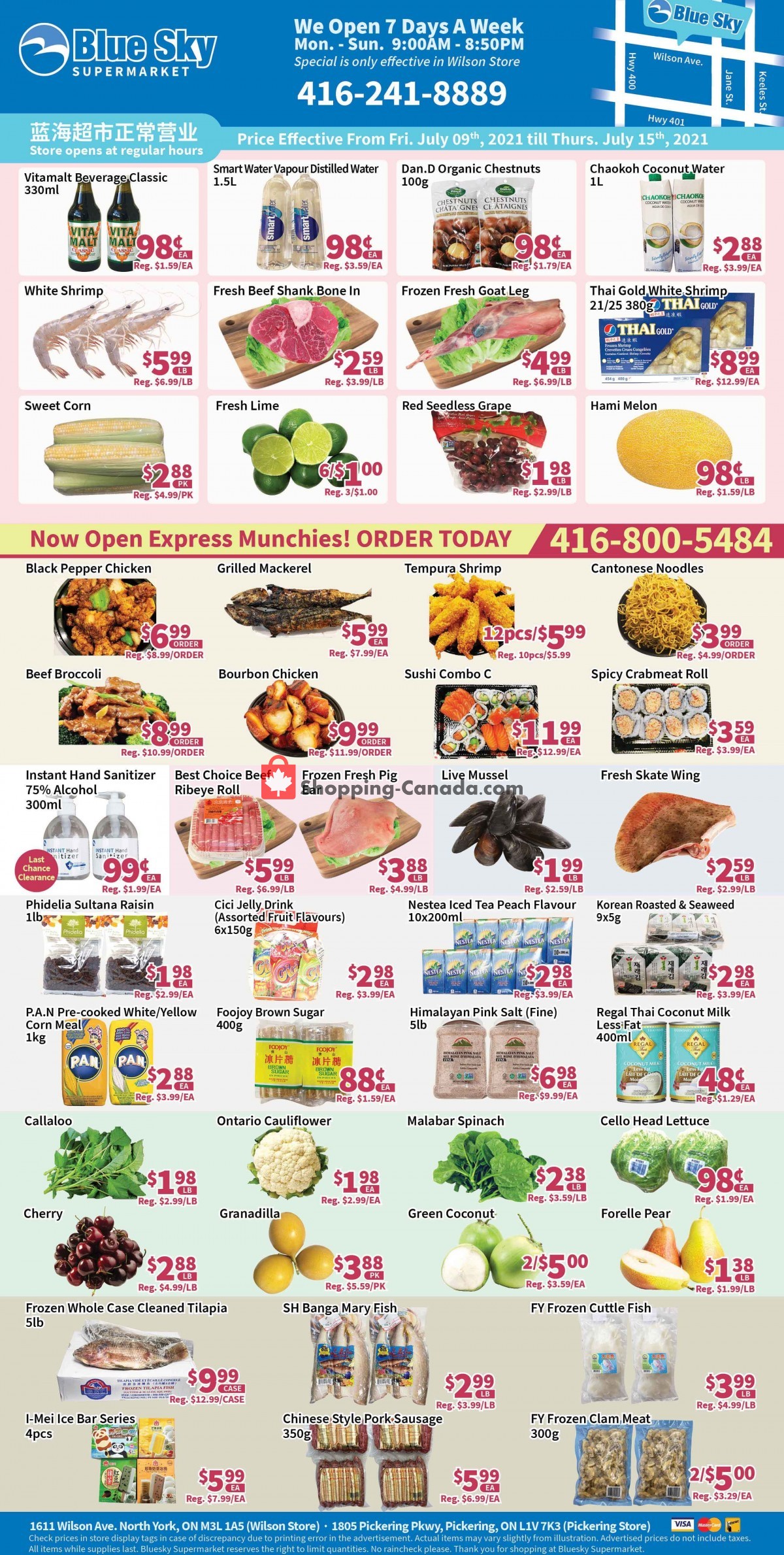 Blue Sky Supermarket flyer from Friday July 9, 2021 to Thursday July 15, 2021 - page 1