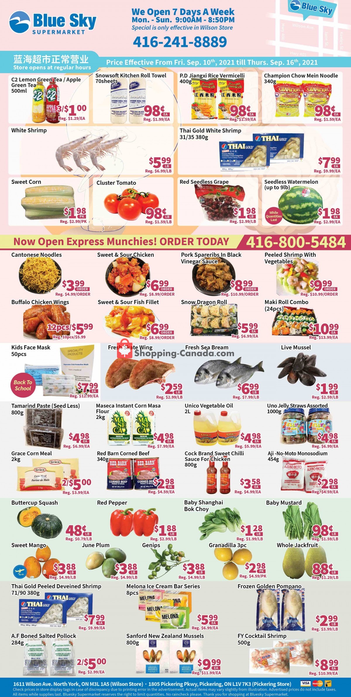 Blue Sky Supermarket flyer from Friday September 10, 2021 to Thursday September 16, 2021 - page 1