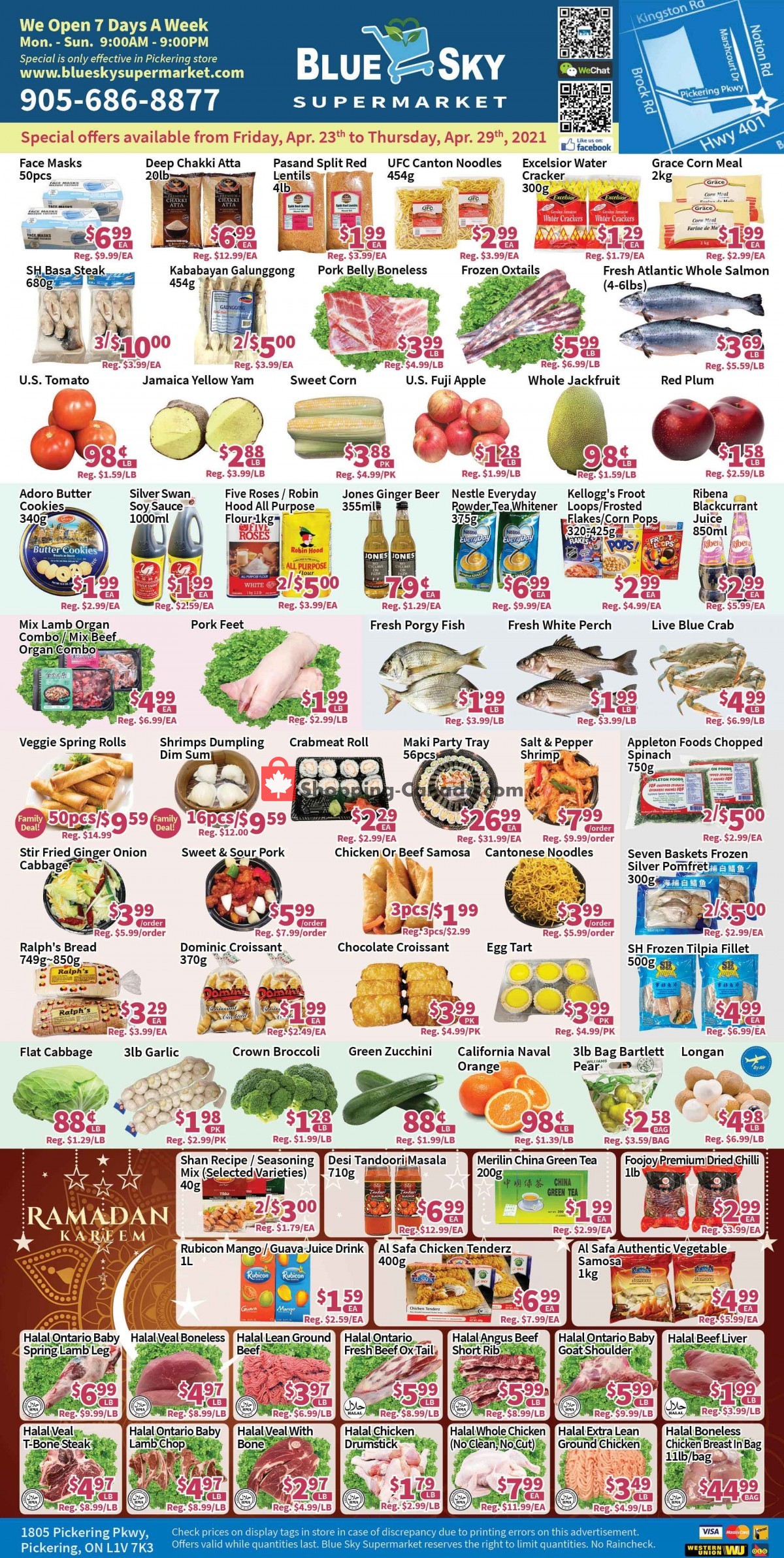 Blue Sky Supermarket flyer from Friday April 23, 2021 to Thursday April 29, 2021 - page 1