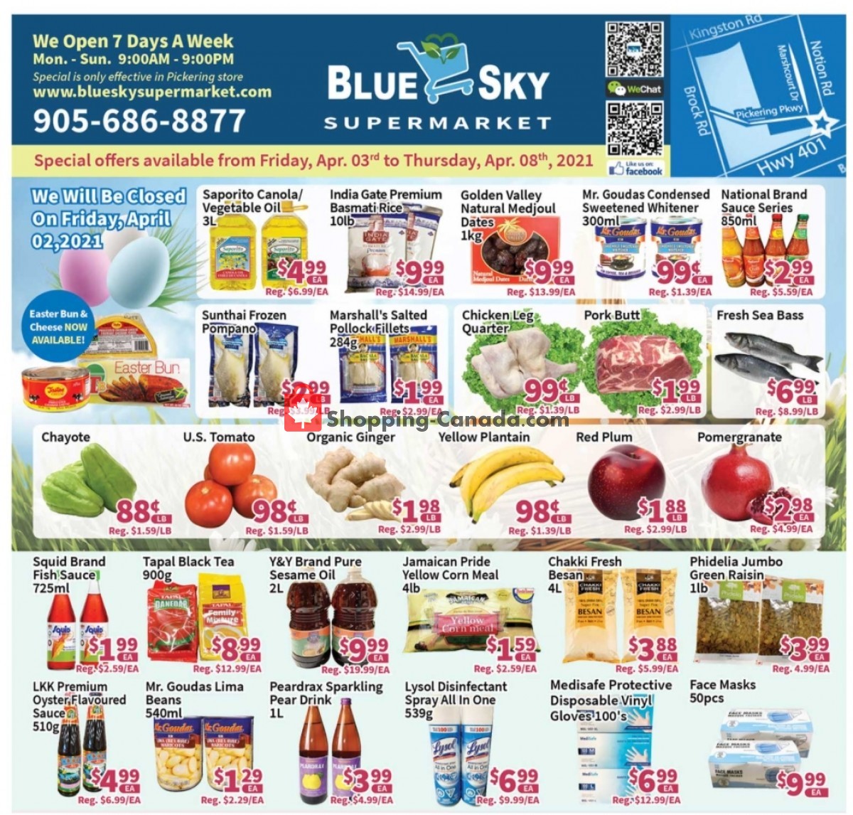 Blue Sky Supermarket flyer from Saturday April 3, 2021 to Thursday April 8, 2021 - page 1