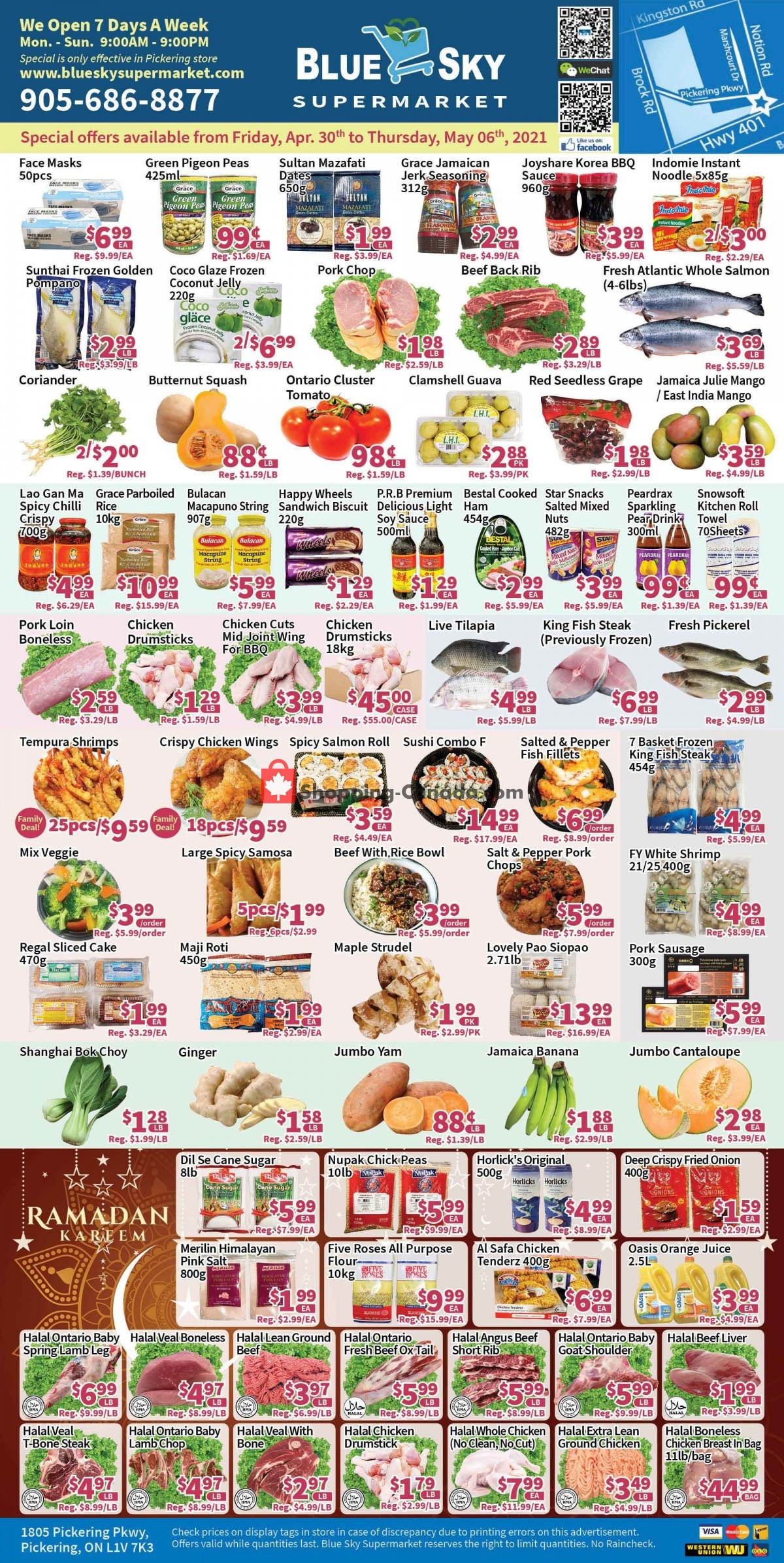 Blue Sky Supermarket flyer from Friday April 30, 2021 to Thursday May 6, 2021 - page 1