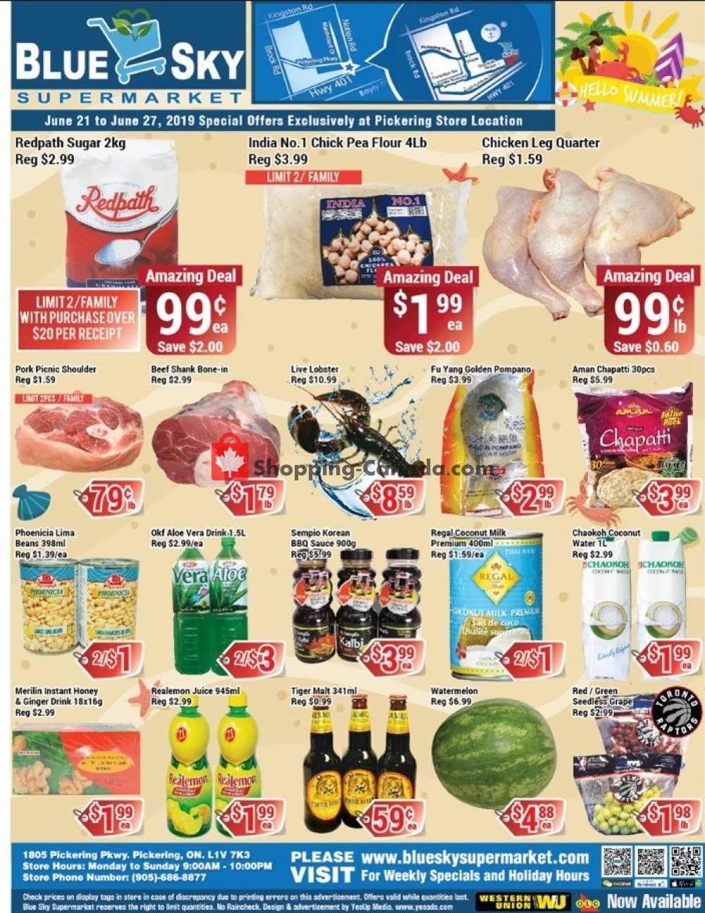 Blue Sky Supermarket flyer from Friday June 21, 2019 to Thursday June 27, 2019 - page 1