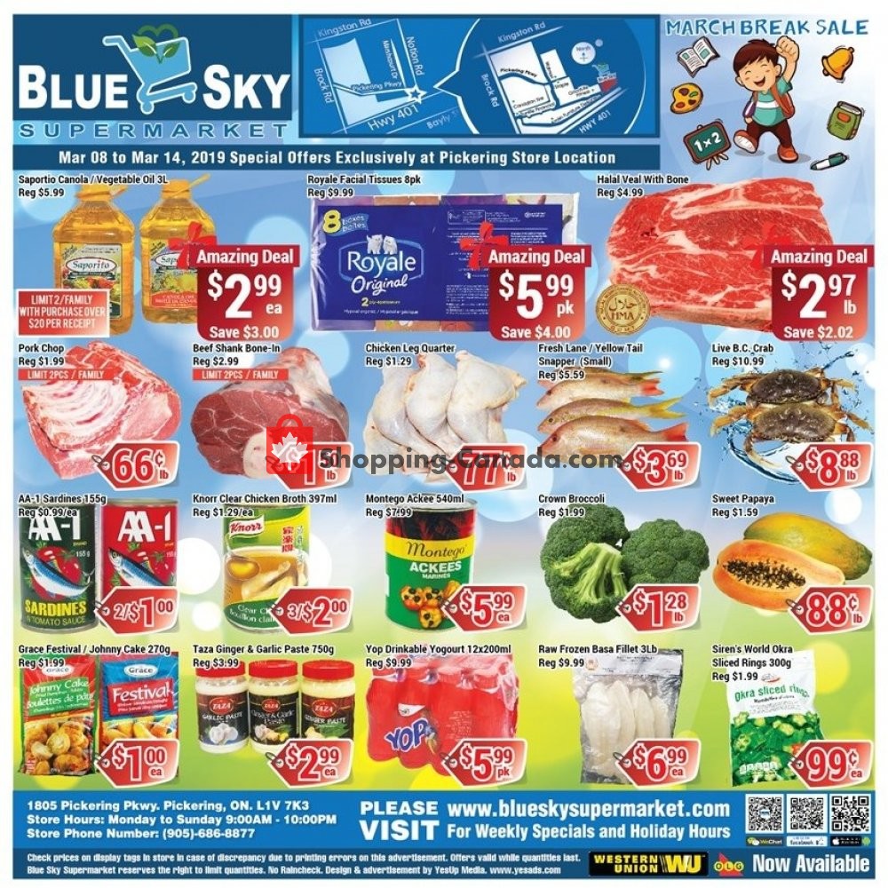 Blue Sky Supermarket flyer from Friday March 8, 2019 to Thursday March 14, 2019 - page 1