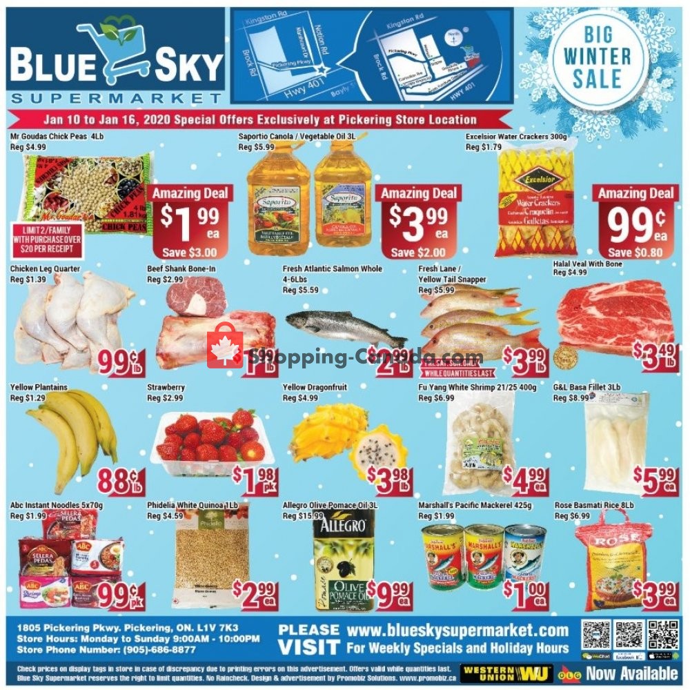 Blue Sky Supermarket flyer from Friday January 10, 2020 to Thursday January 16, 2020 - page 1