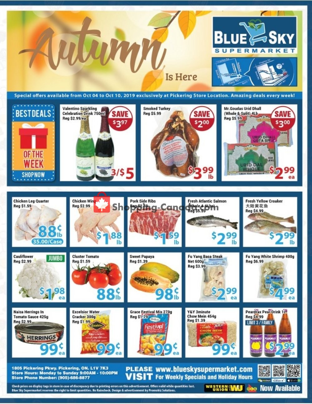 Blue Sky Supermarket flyer from Friday October 4, 2019 to Thursday October 10, 2019 - page 1