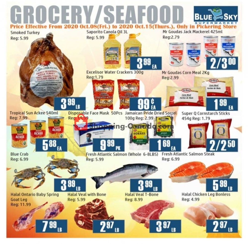 Blue Sky Supermarket flyer from Friday October 9, 2020 to Thursday October 15, 2020 - page 1