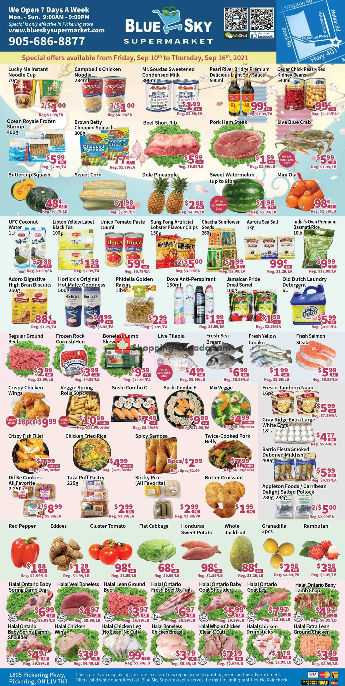 Blue Sky Supermarket flyer from Friday September 10, 2021 to Thursday September 16, 2021 - page 1