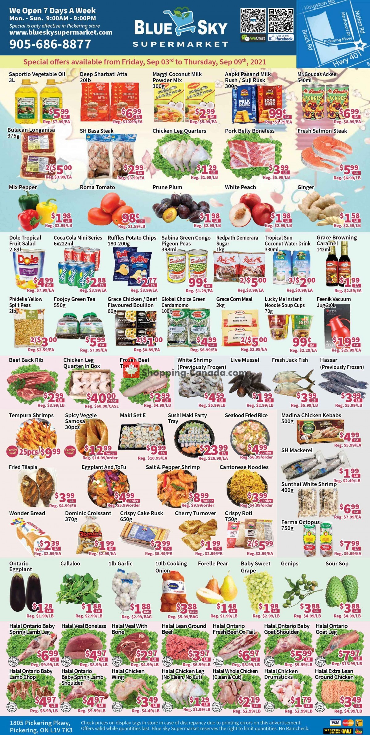 Blue Sky Supermarket flyer from Friday September 3, 2021 to Thursday September 9, 2021 - page 1