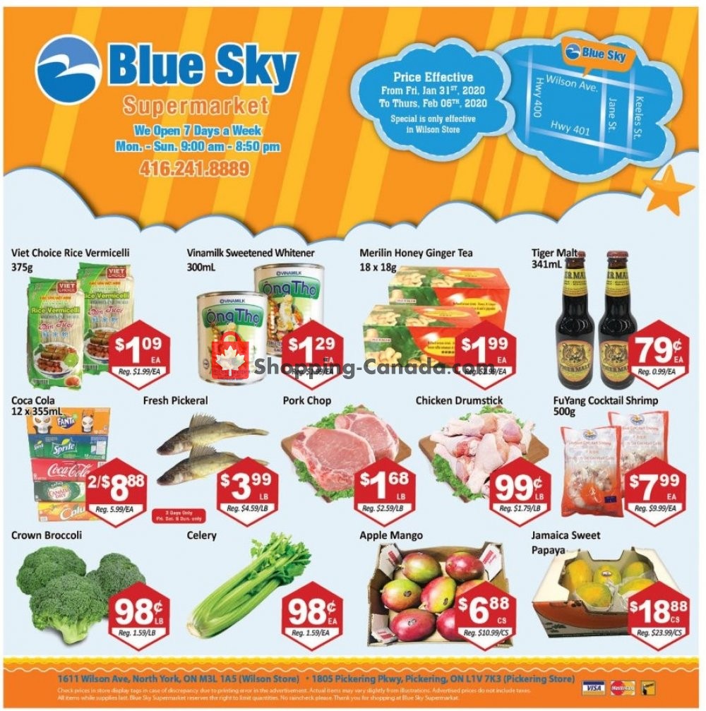 Blue Sky Supermarket flyer from Friday January 31, 2020 to Thursday February 6, 2020 - page 1