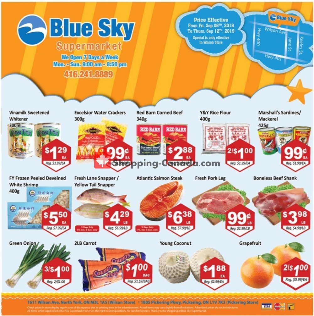 Blue Sky Supermarket flyer from Friday September 6, 2019 to Thursday September 12, 2019 - page 1