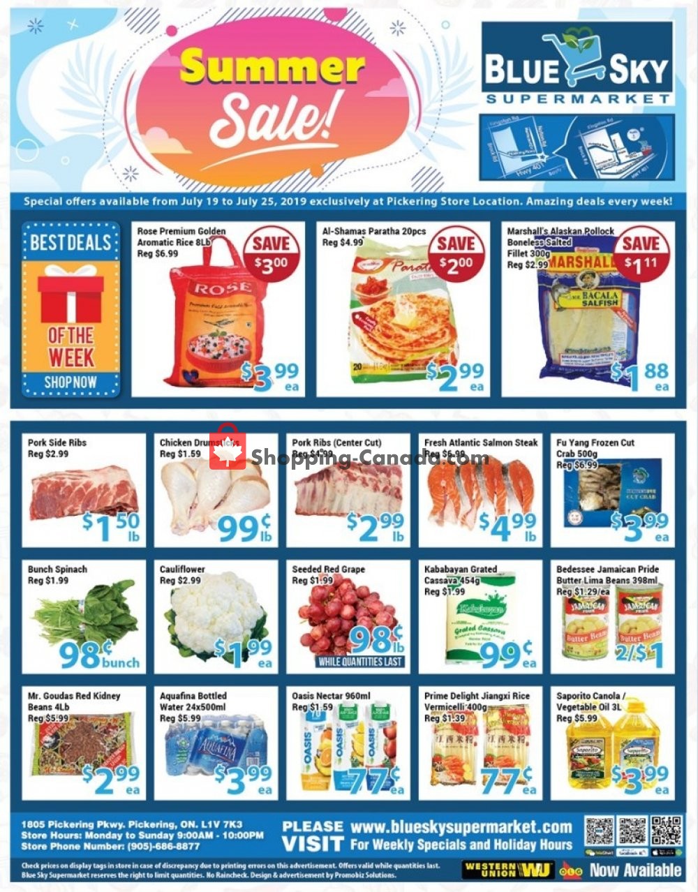 Blue Sky Supermarket flyer from Friday July 19, 2019 to Thursday July 25, 2019 - page 1