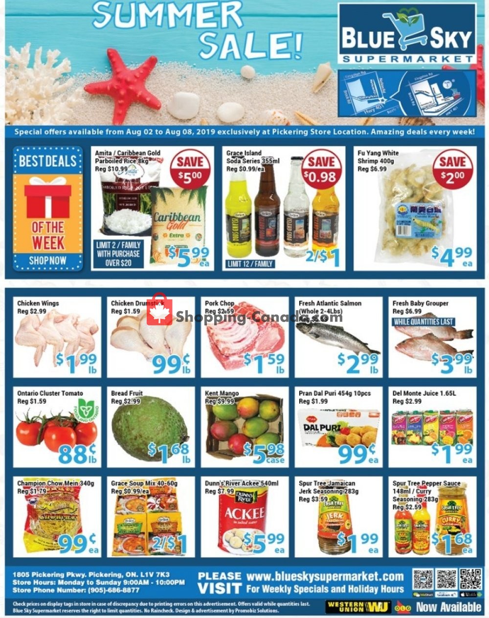 Blue Sky Supermarket flyer from Friday August 2, 2019 to Thursday August 8, 2019 - page 1