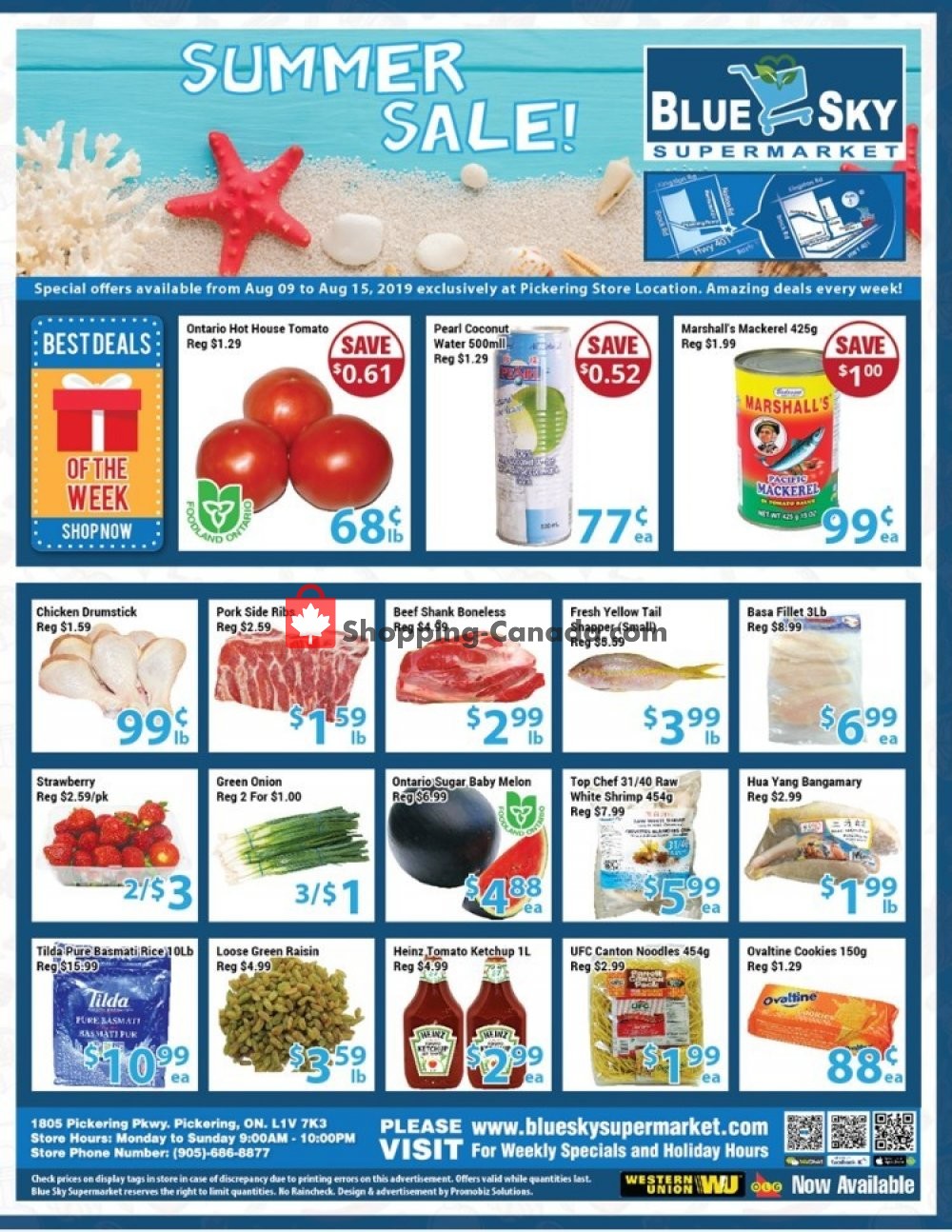 Blue Sky Supermarket flyer from Friday August 9, 2019 to Thursday August 15, 2019 - page 1