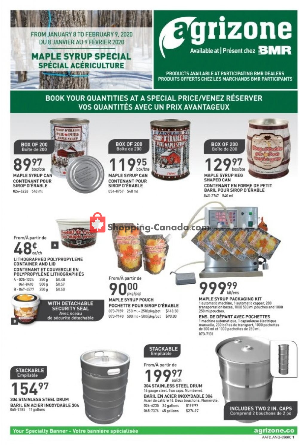 BMR flyer from Wednesday January 8, 2020 to Sunday February 9, 2020 - page 1