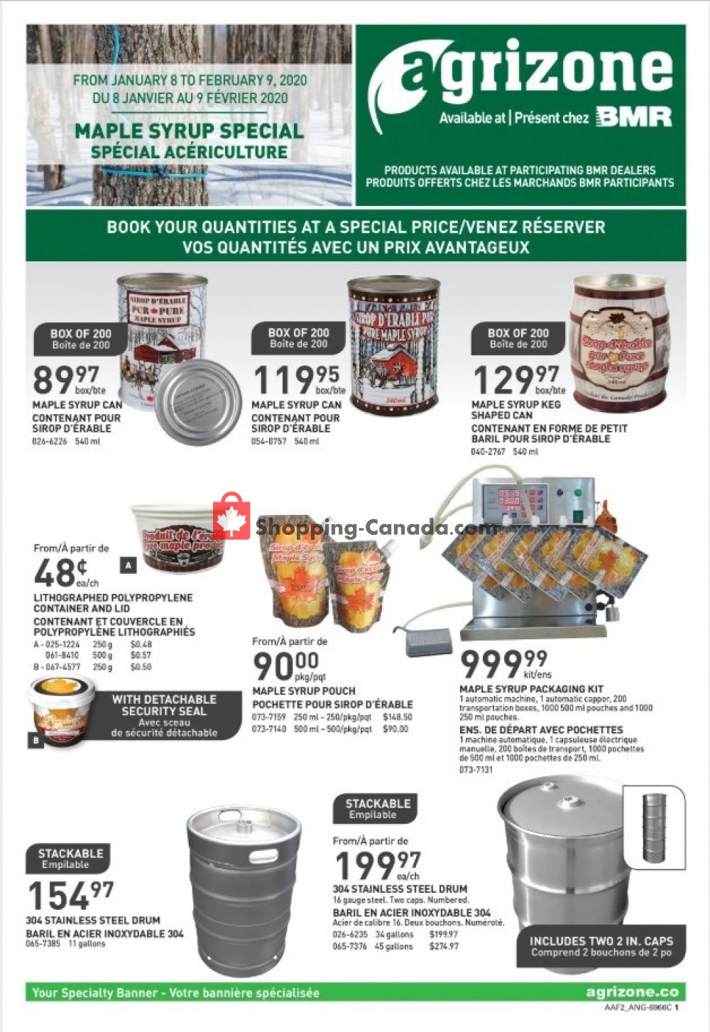 BMR flyer from Wednesday January 8, 2020 to Sunday February 9, 2020 - page 1