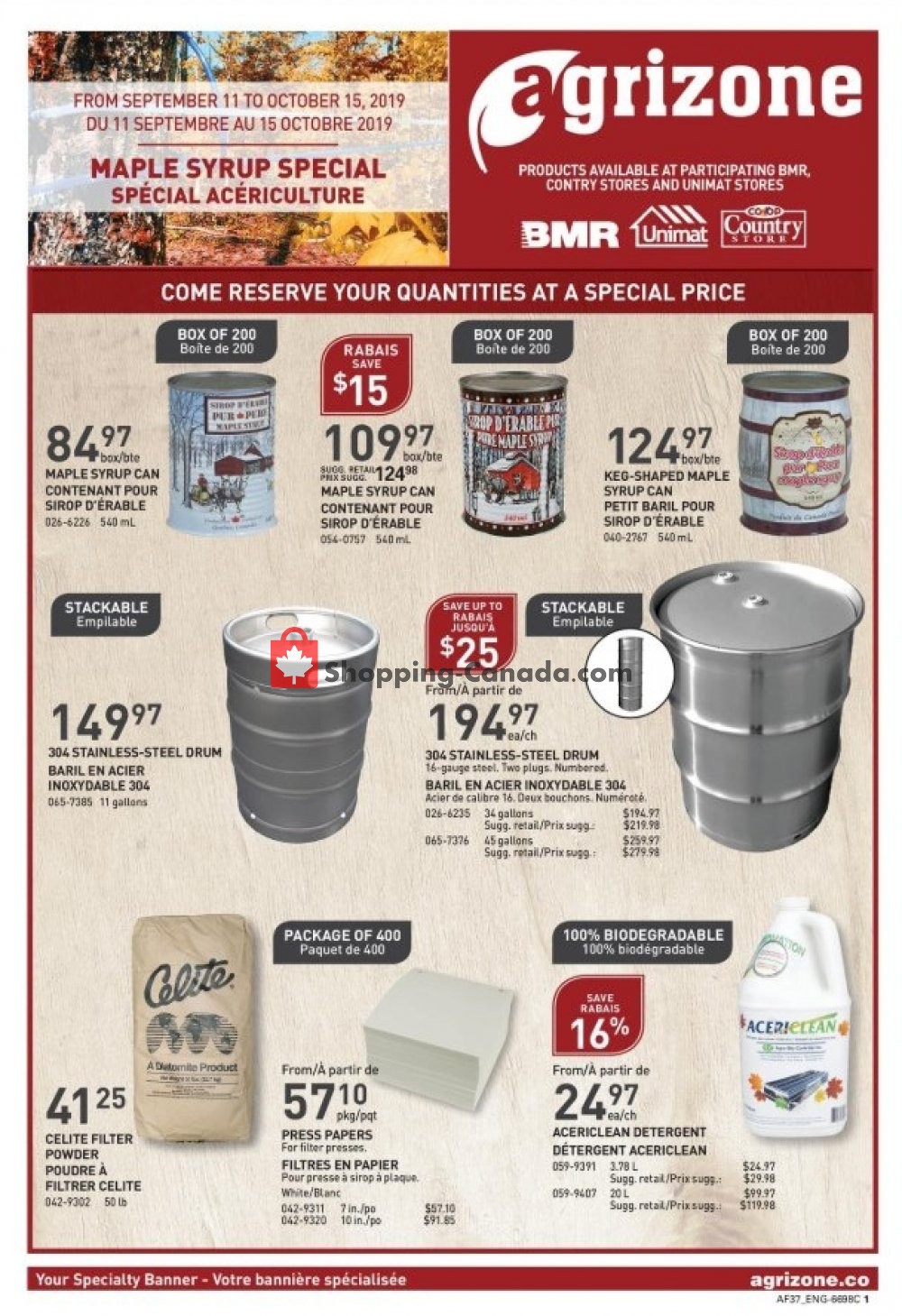 BMR flyer from Wednesday September 11, 2019 to Tuesday October 15, 2019 - page 1