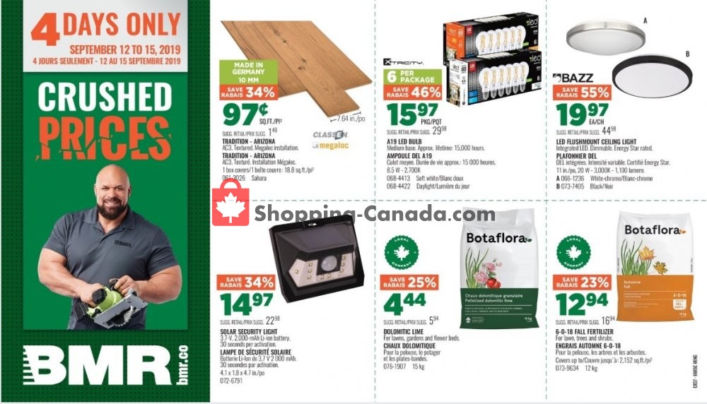 BMR flyer from Thursday September 12, 2019 to Sunday September 15, 2019 - page 1