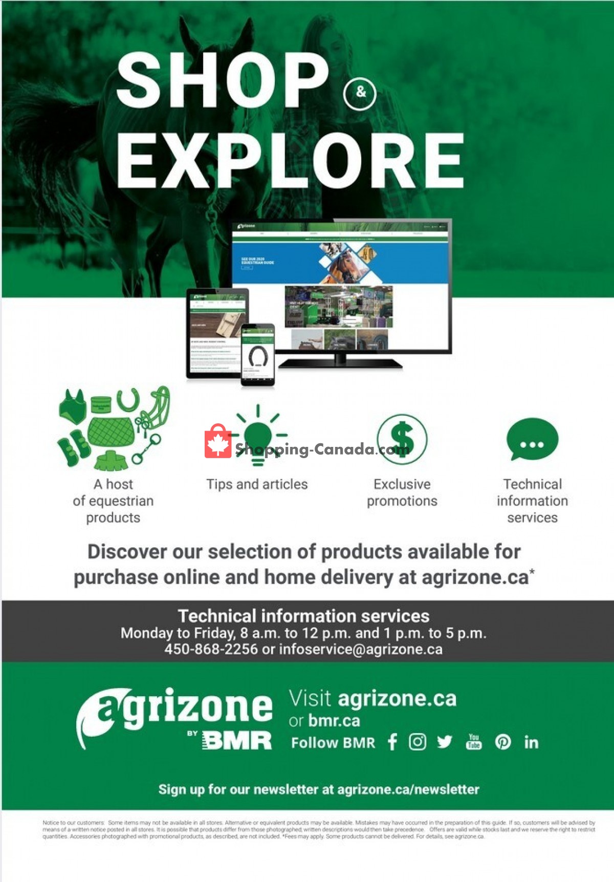 BMR Canada, flyer (Equestrian Guide 2022 Agrizone) January 1