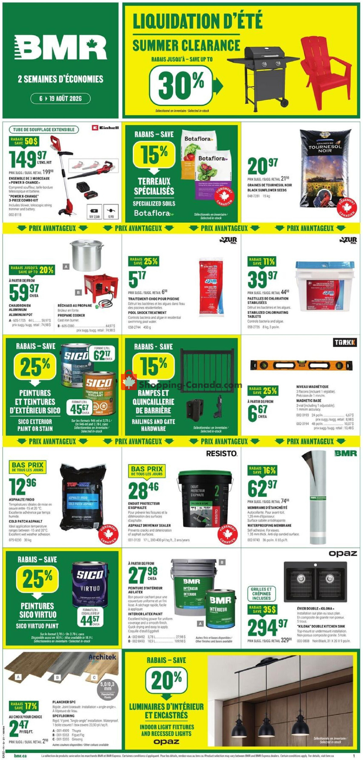 BMR flyer from Thursday August 6, 2026 to Wednesday August 19, 2026 - page 1