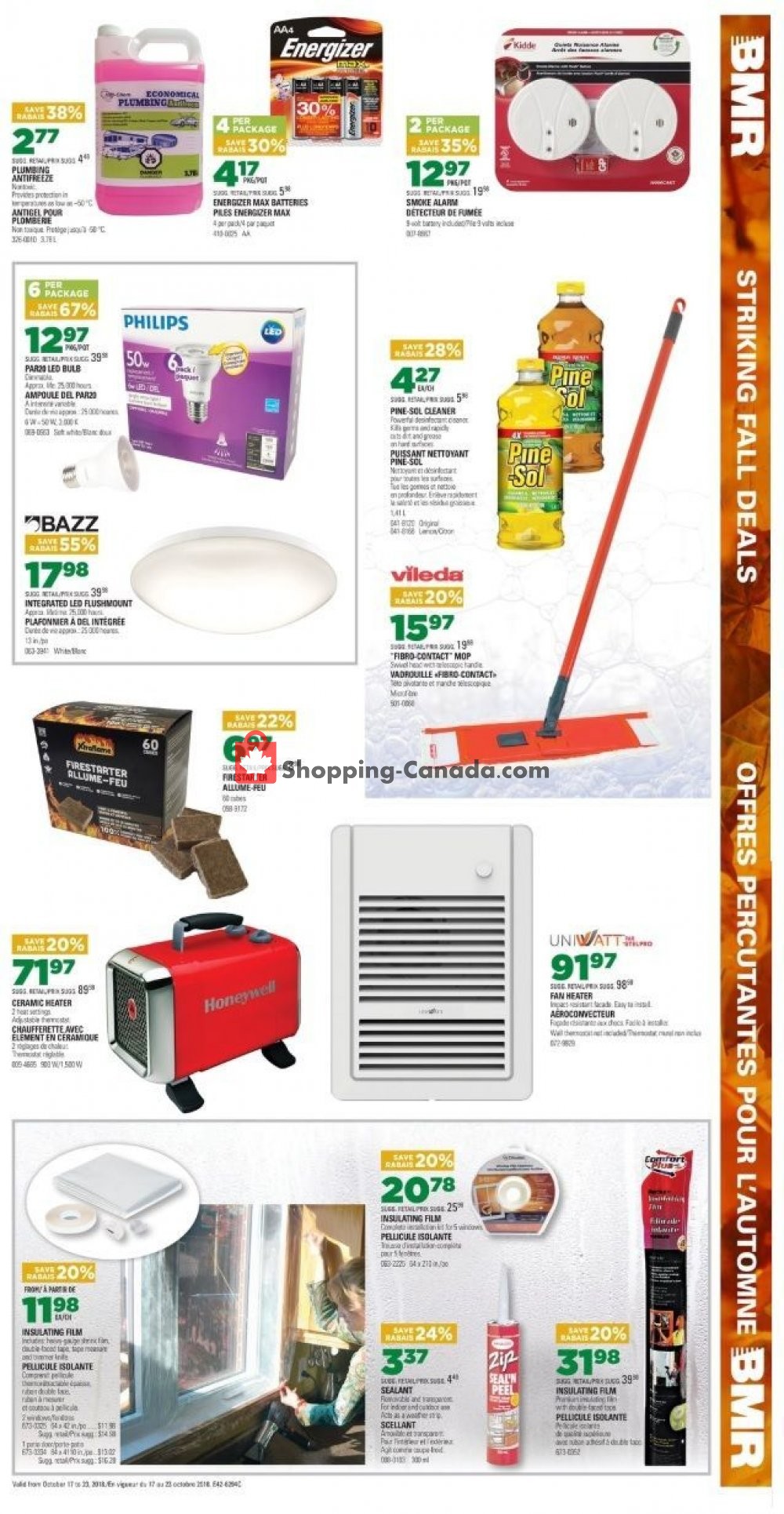 BMR flyer from Wednesday October 17, 2018 to Tuesday October 23, 2018 - page 1