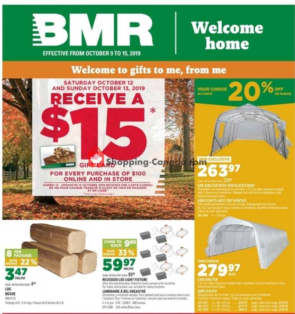 BMR flyer from Wednesday October 9, 2019 to Tuesday October 15, 2019 - page 1