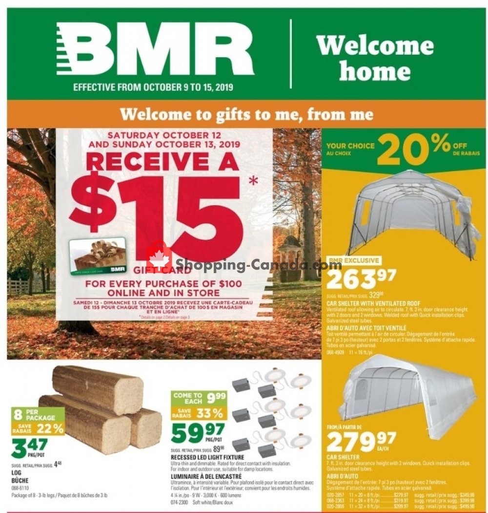 BMR flyer from Wednesday October 9, 2019 to Tuesday October 15, 2019 - page 1