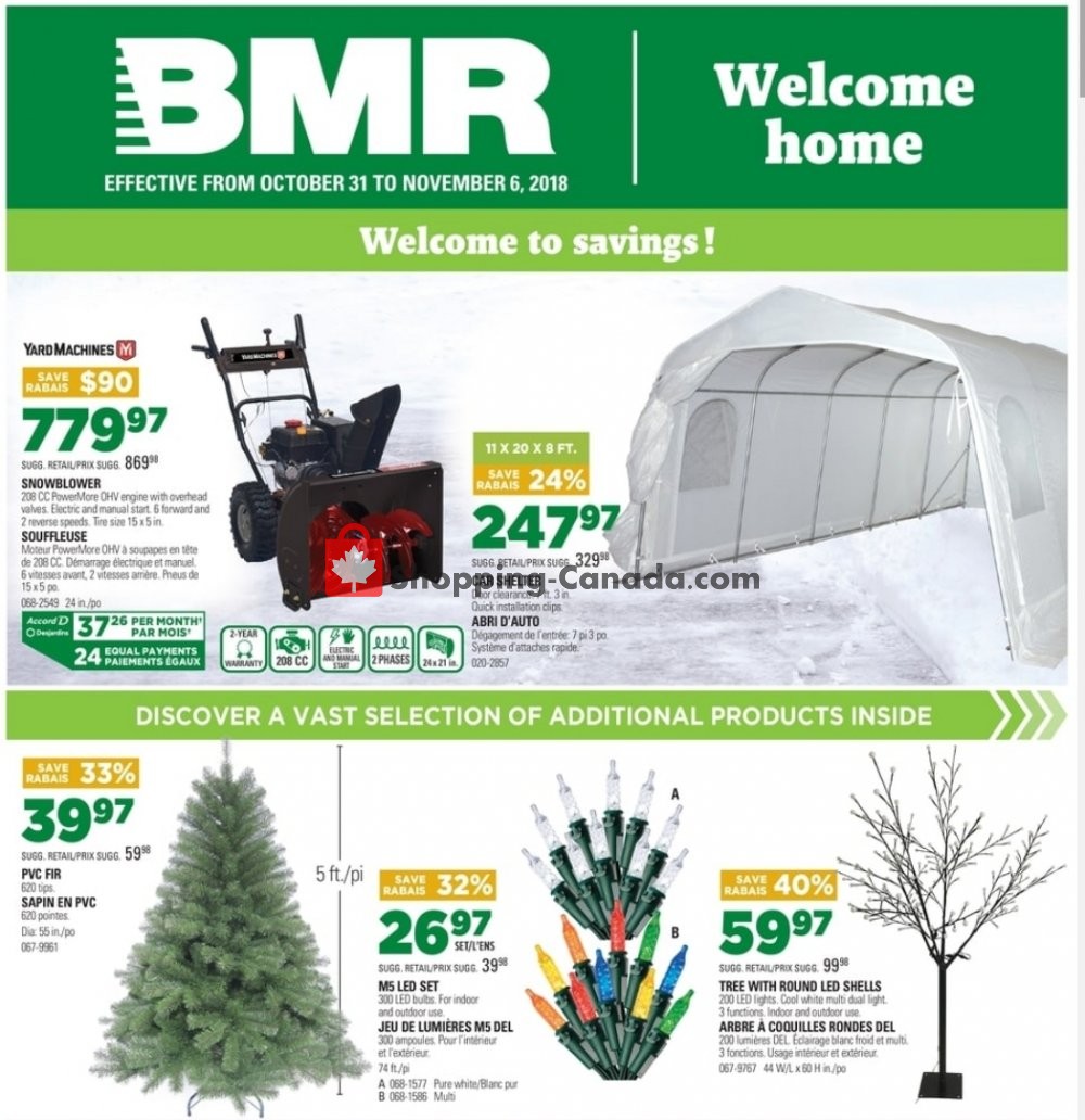 BMR flyer from Wednesday October 31, 2018 to Tuesday November 6, 2018 - page 1