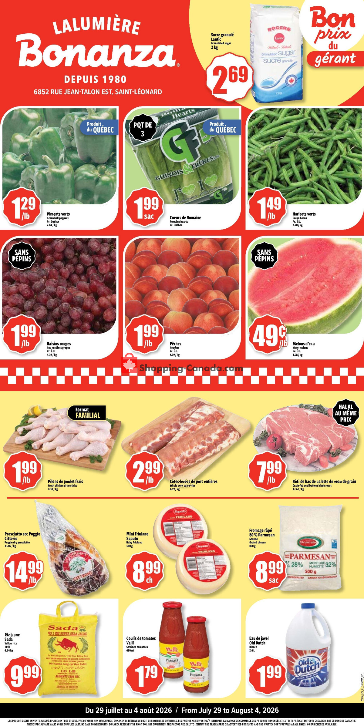 Bonanza Lalumière flyer from Wednesday July 29, 2026 to Tuesday August 4, 2026 - page 1