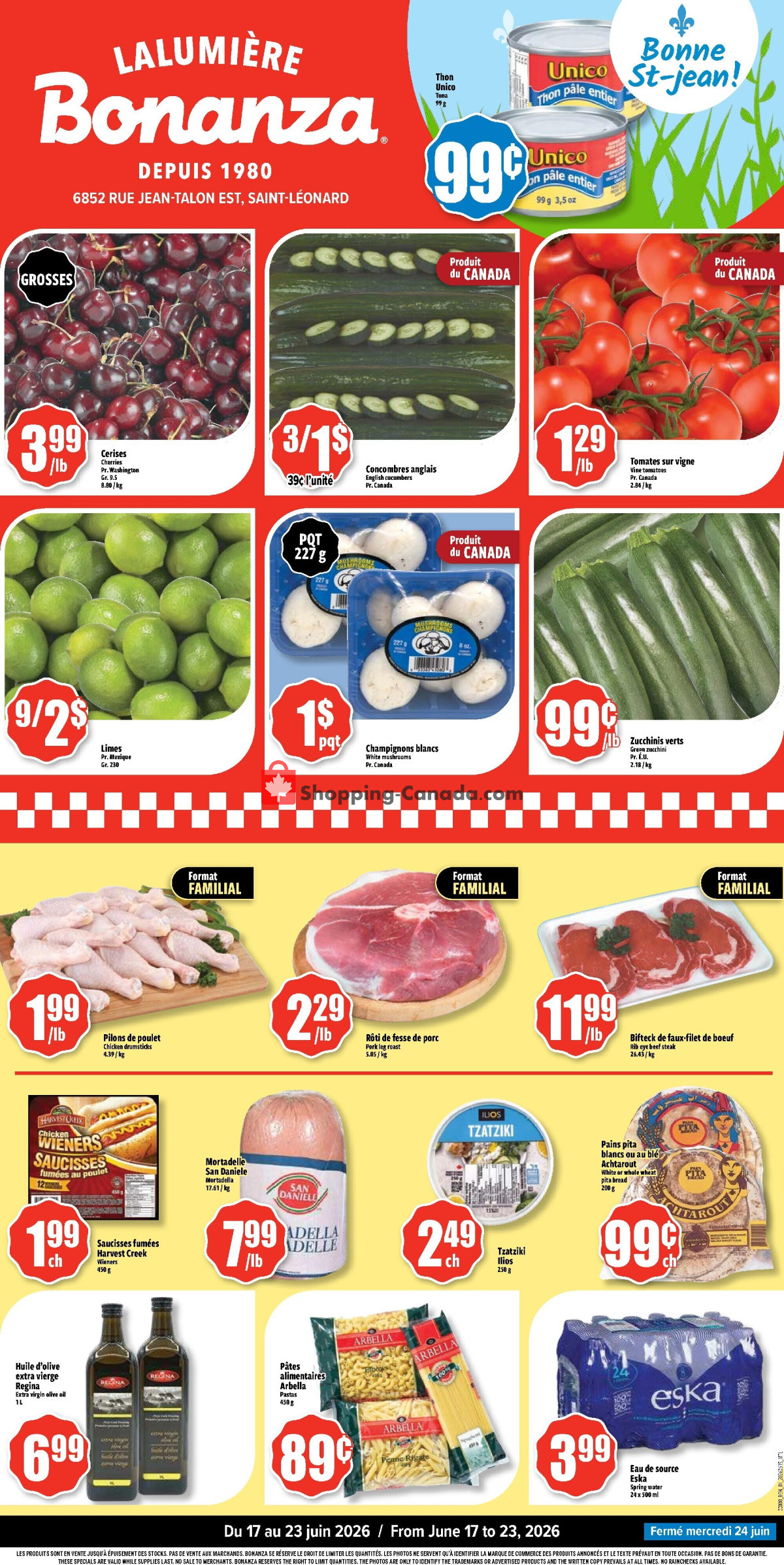 Bonanza Lalumière flyer from Wednesday June 17, 2026 to Tuesday June 23, 2026 - page 1