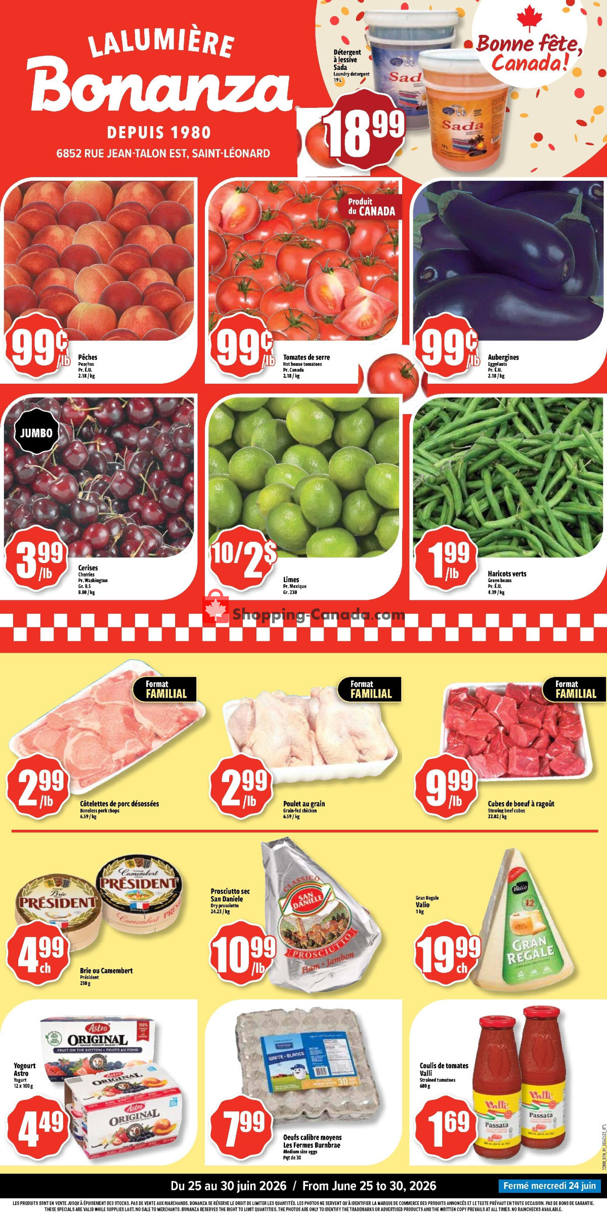 Bonanza Lalumière flyer from Thursday June 25, 2026 to Tuesday June 30, 2026 - page 1