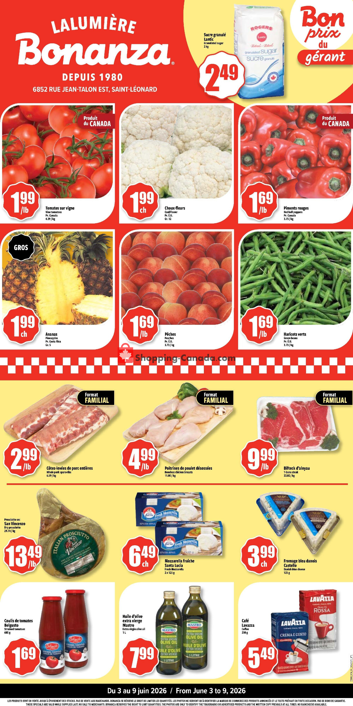 Bonanza Lalumière flyer from Wednesday June 3, 2026 to Tuesday June 9, 2026 - page 1
