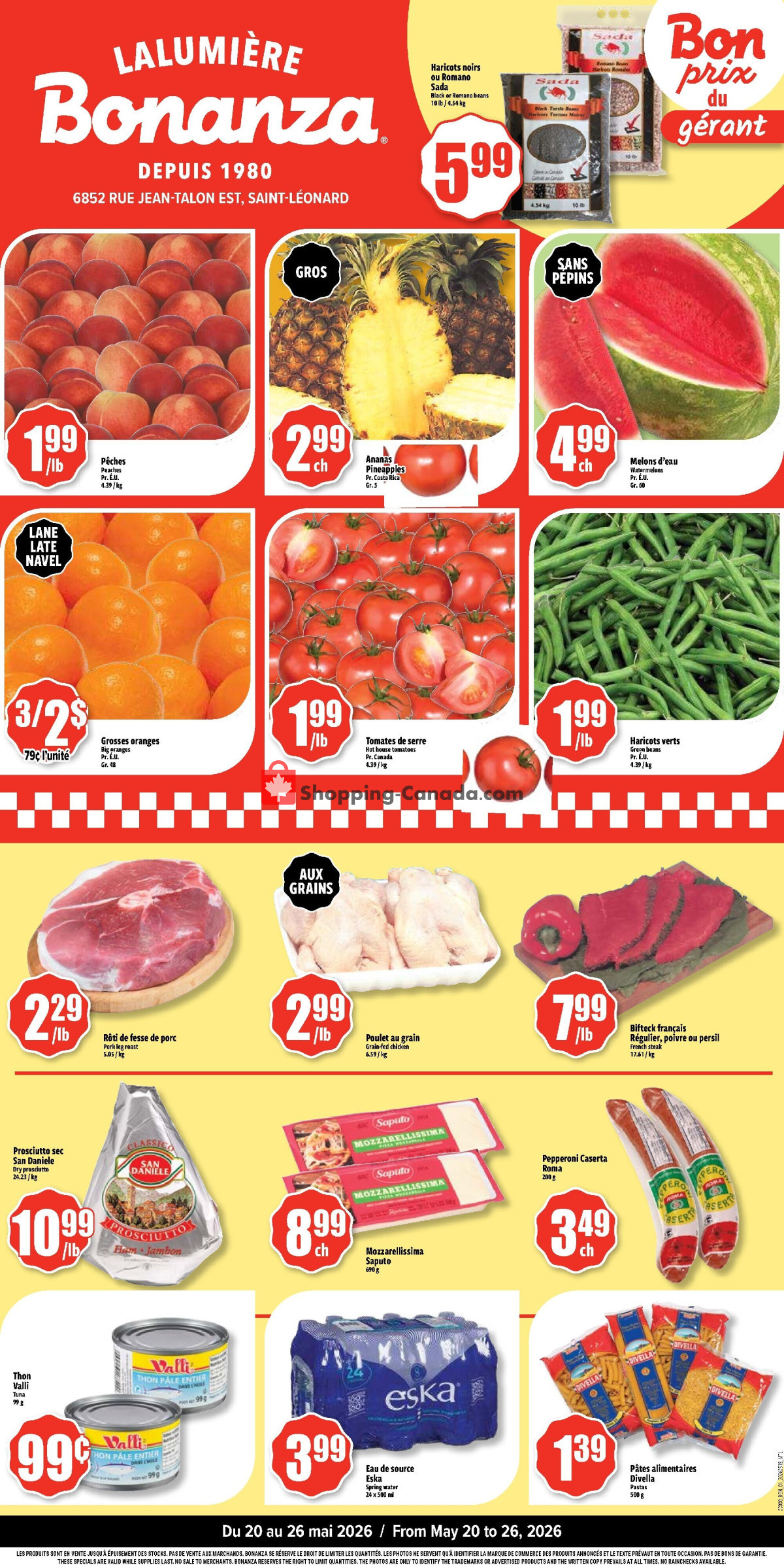 Bonanza Lalumière flyer from Wednesday May 20, 2026 to Tuesday May 26, 2026 - page 1